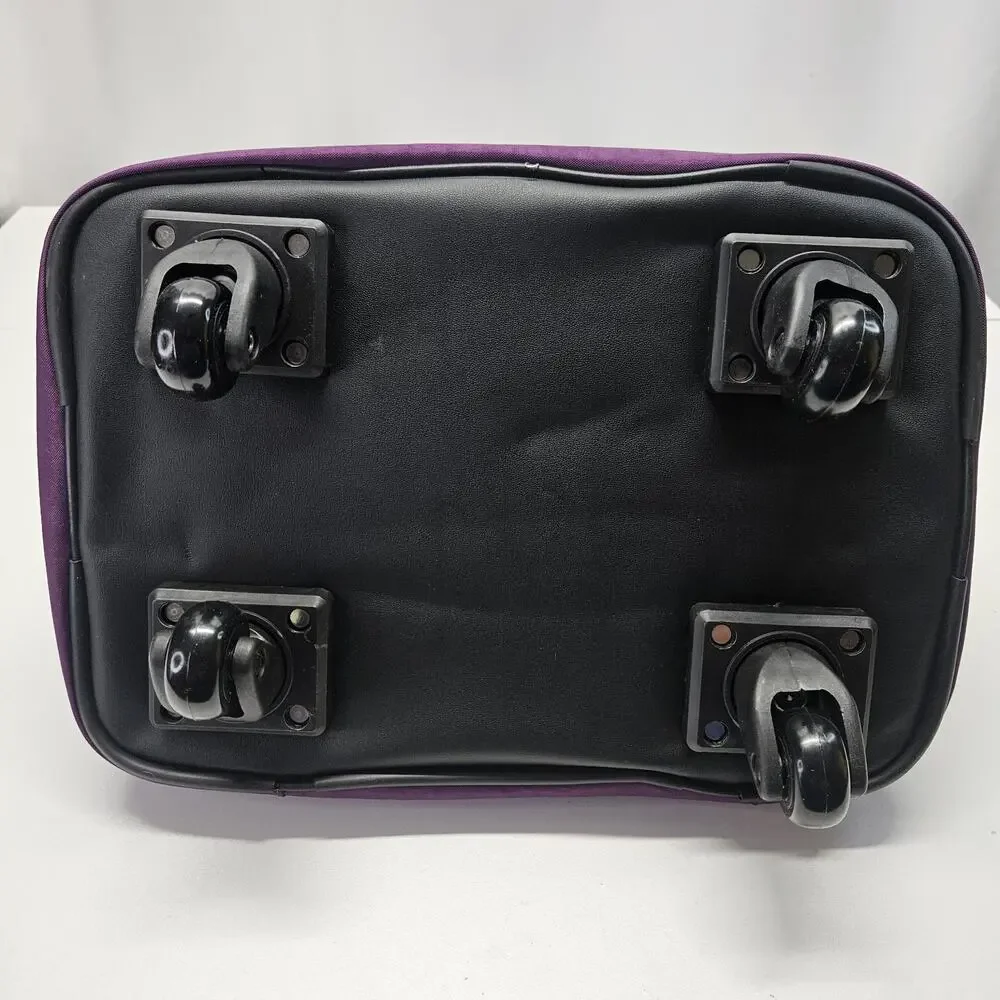 Biaggi Zipsak Folding Expandable Luggage Carry-On Roll Spinner Purple Nylon